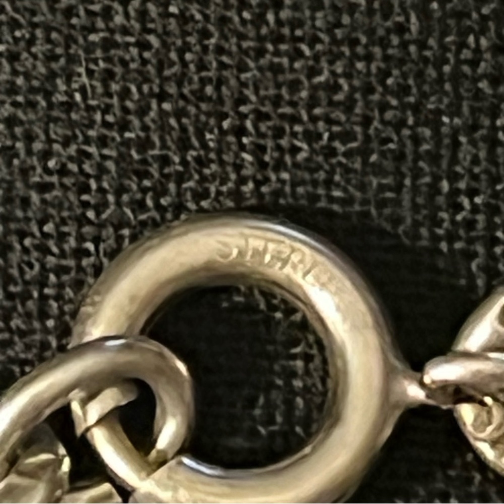 Sterling Silver Charm Bracelet with Cross, Anchor & Heart.  Faith, Hope & Love. - Picture 6 of 8